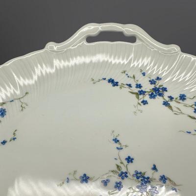 Bernardaud Limoges Myosotis Platter, Relish Dish & Trinket Dish