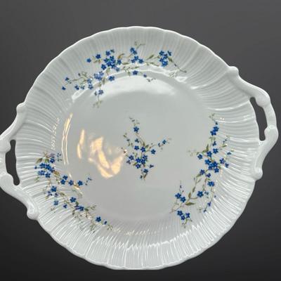 Bernardaud Limoges Myosotis Platter, Relish Dish & Trinket Dish