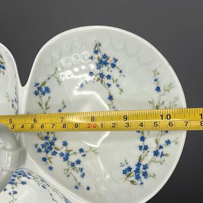 Bernardaud Limoges Myosotis Platter, Relish Dish & Trinket Dish
