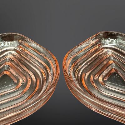 Pink Depression Glass Manhattan Relish Inserts
