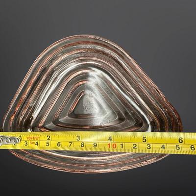 Pink Depression Glass Manhattan Relish Inserts