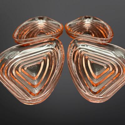 Pink Depression Glass Manhattan Relish Inserts