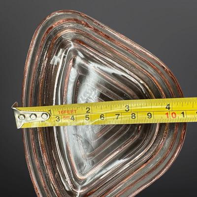 Pink Depression Glass Manhattan Relish Inserts