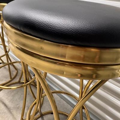 (3) Gold/Black Stools