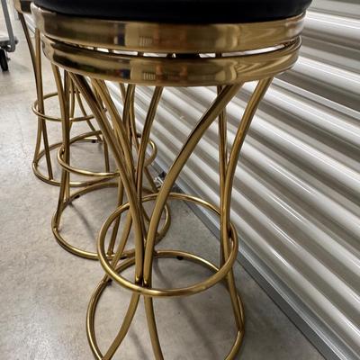 (3) Gold/Black Stools