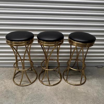 (3) Gold/Black Stools