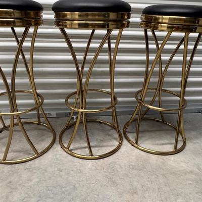 (3) Gold/Black Stools