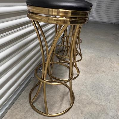 (3) Gold/Black Stools