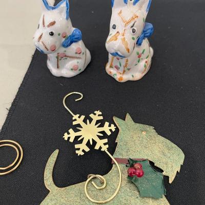 Dog Ornaments, Finials, Salt & Pepper set