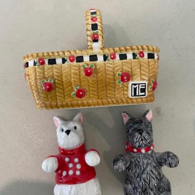 Dog Ornaments, Finials, Salt & Pepper set