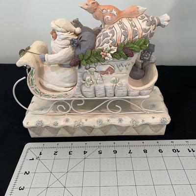 Jim Shore Christmas Sleigh, Santa and Reindeer set