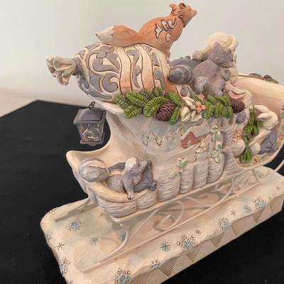 Jim Shore Christmas Sleigh, Santa and Reindeer set