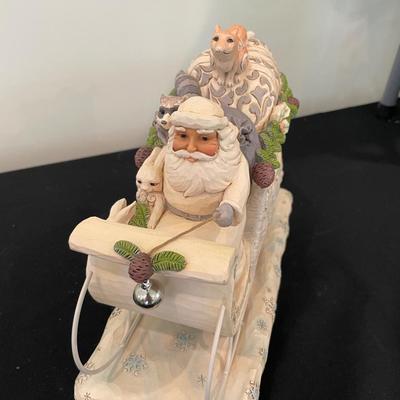 Jim Shore Christmas Sleigh, Santa and Reindeer set