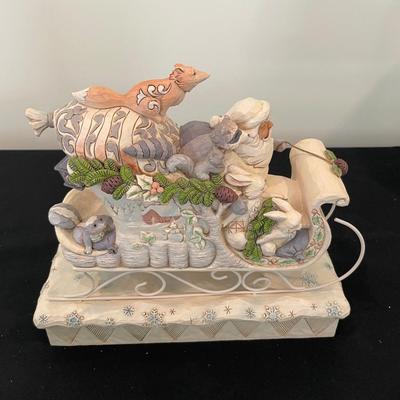 Jim Shore Christmas Sleigh, Santa and Reindeer set