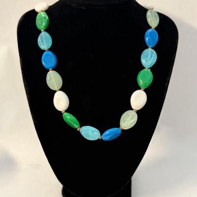 Blue/Green/White Stone Necklace