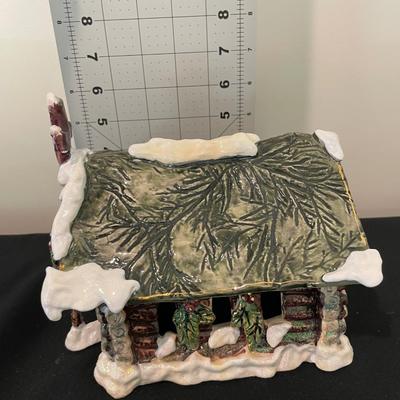 Blue Sky Clayworks Ceramic Log Cabin Church