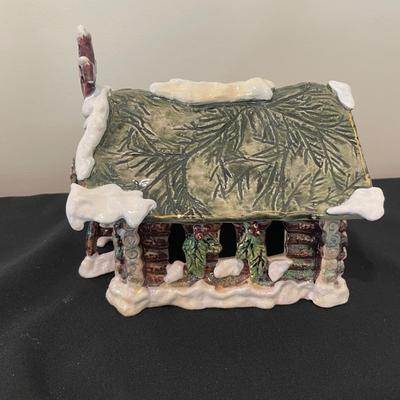 Blue Sky Clayworks Ceramic Log Cabin Church