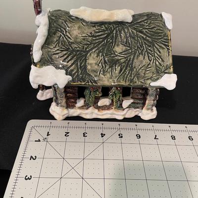 Blue Sky Clayworks Ceramic Log Cabin Church
