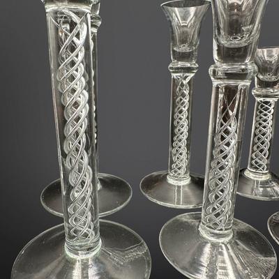 Vintage Crystal Air Twist Candles Holders (6)