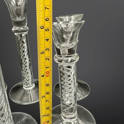 Vintage Crystal Air Twist Candles Holders (6)