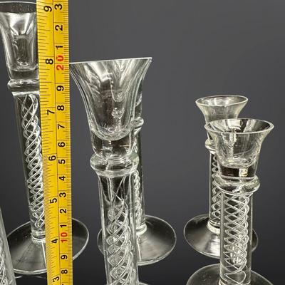 Vintage Crystal Air Twist Candles Holders (6)