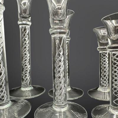 Vintage Crystal Air Twist Candles Holders (6)