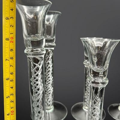 Vintage Crystal Air Twist Candles Holders (6)