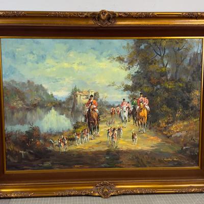 Oil on Canvas "FOX HUNT" by Leslie Robin