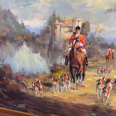 Oil on Canvas "FOX HUNT" by Leslie Robin