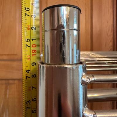 Chrome Rolling Garment Rack with Shelves