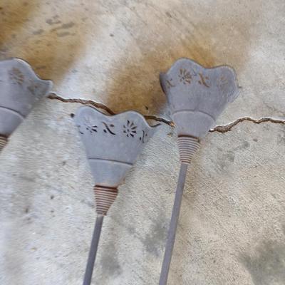 Garden Stake Outdoor Metal Candle Holders- Four Pieces