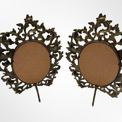 Pair of Ornate Vintage Italian Oval Picture Frames – Made in Italy