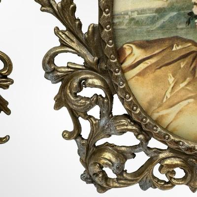 Pair of Ornate Vintage Italian Oval Picture Frames – Made in Italy