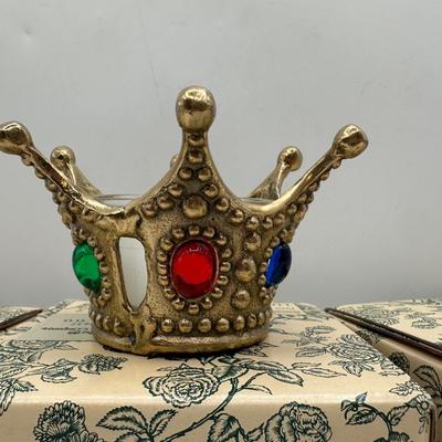 Vintage Three Small Crown Votive Holders