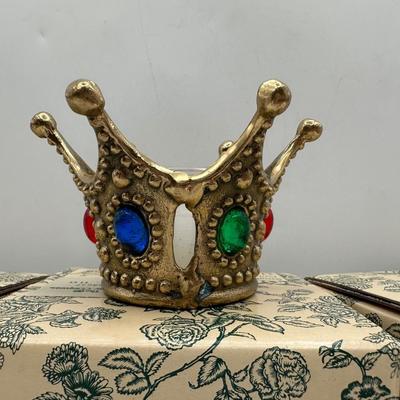 Vintage Three Small Crown Votive Holders