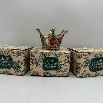 Vintage Three Small Crown Votive Holders