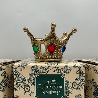 Vintage Three Small Crown Votive Holders