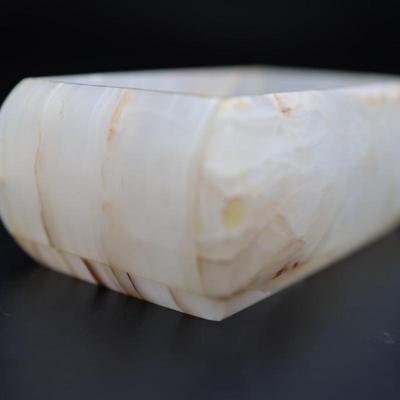 Pair of Carved Onyx Vanity or Trinket Boxes with Lids