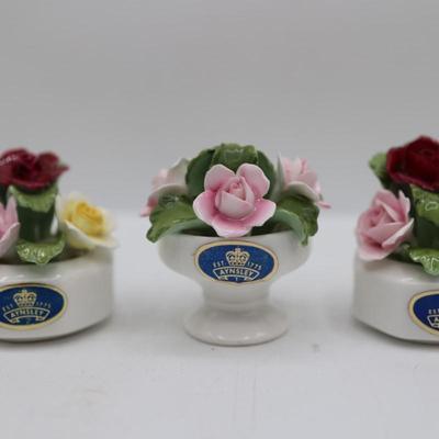 Vintage Aynsley Bone China Flowers in Vases