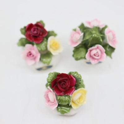 Vintage Aynsley Bone China Flowers in Vases
