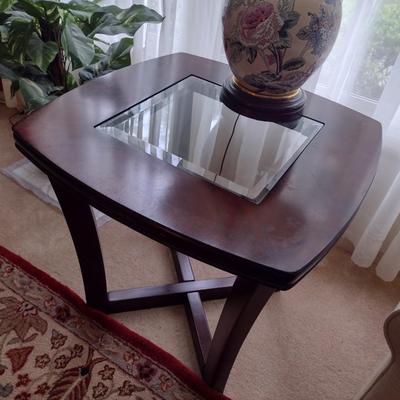 Pair of Matching Espresso Wood Finish Side Tables