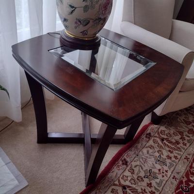 Pair of Matching Espresso Wood Finish Side Tables
