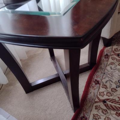 Pair of Matching Espresso Wood Finish Side Tables