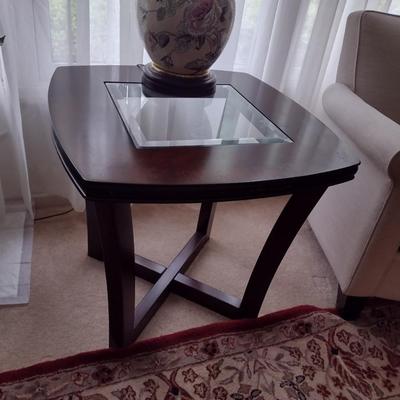 Pair of Matching Espresso Wood Finish Side Tables