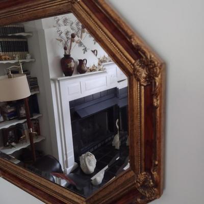 Hexagonal Resin Frame Beveled Glass Wall Mirror