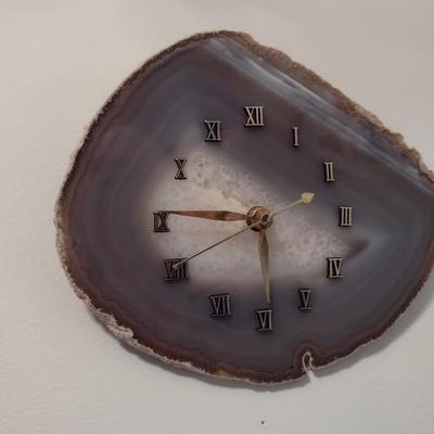 Cut and Polished Geode Slice Wall Clock