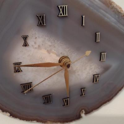 Cut and Polished Geode Slice Wall Clock