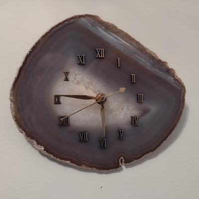 Cut and Polished Geode Slice Wall Clock