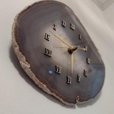 Cut and Polished Geode Slice Wall Clock