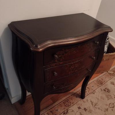 Mahogany Finish Three Drawer Bombay Chest